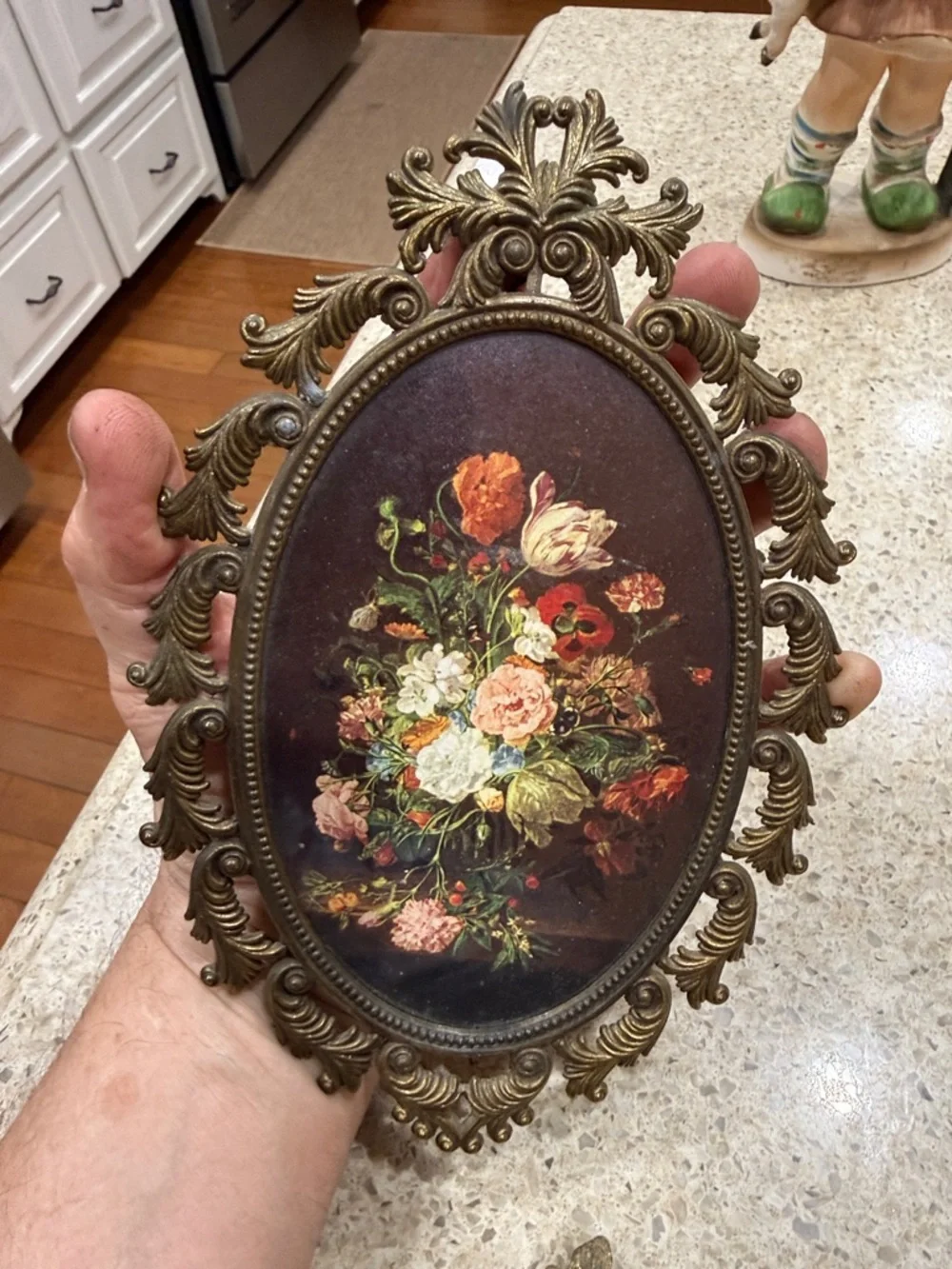 1950s - Made in Italy, Brass Vintage-Style Floral Wall Decor look ofAntique Gold - Picture 11 of 15